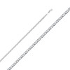 Wellingsale 14K Solid White Gold 2.5mm Cuban Link Curb Bracelet