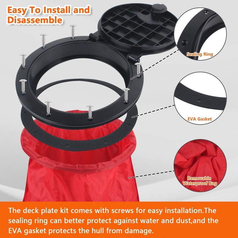 BALAVA 8 Inch Deck Plate Kit Deck Hatch with Storage