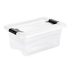 Keeeper Cornelia Storage Box with Lid and Clasp, 29.5 x 19.5 x 12.5 cm, 4 Litres, Transparent, 4 l