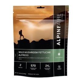 AlpineAire Foods Wild Mushroom Fettuccine Alfredo 5.43 Oz Vegetarian Freeze-Dried Meal, 630 Calories, 27g Protein Just Add Water Perfect for Camping, Hiking, and Emergency Food Storage Pack of 1