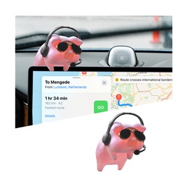 LKAHG Car Rear View Mirror Ornament, Lucky Piggy Vehicle Rearview Center Screen Charm, Cute Pig Automotive Interior Dashboard Decoration Accessories, Universal for SUV, Sedan, Truck