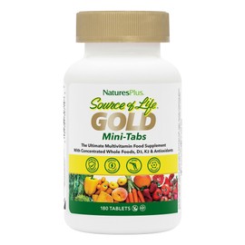 Nature's Plus NaturesPlus Source of Life Gold Mini Tablets - Plant Based Multivitamin with Superfoods - Energy Booster, Immune Support - Vegetarian, Gluten Free - 180 Mini Tablets