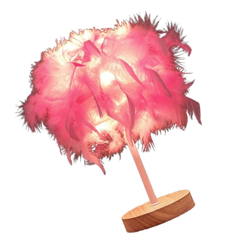 Feather Table Lamp Light Luxury Bedside Lamp Night Light for