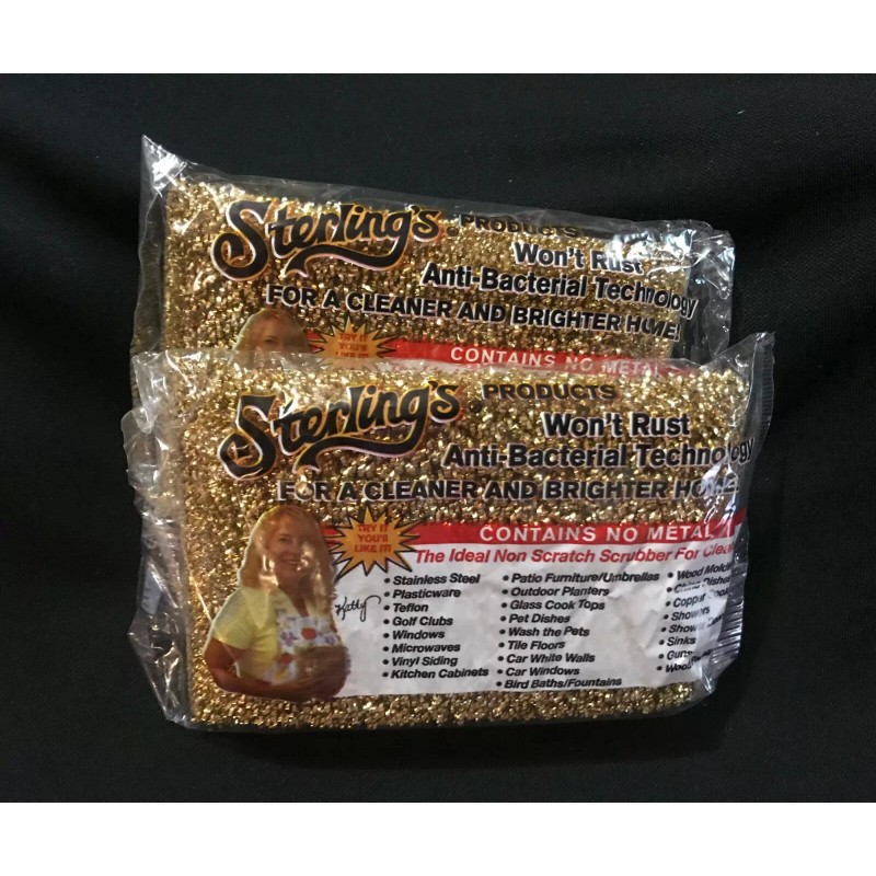 Sterling's 2 GOLD Sterling Non Scratch Scrubbers Sterling's Anti-Bacterial Sponge