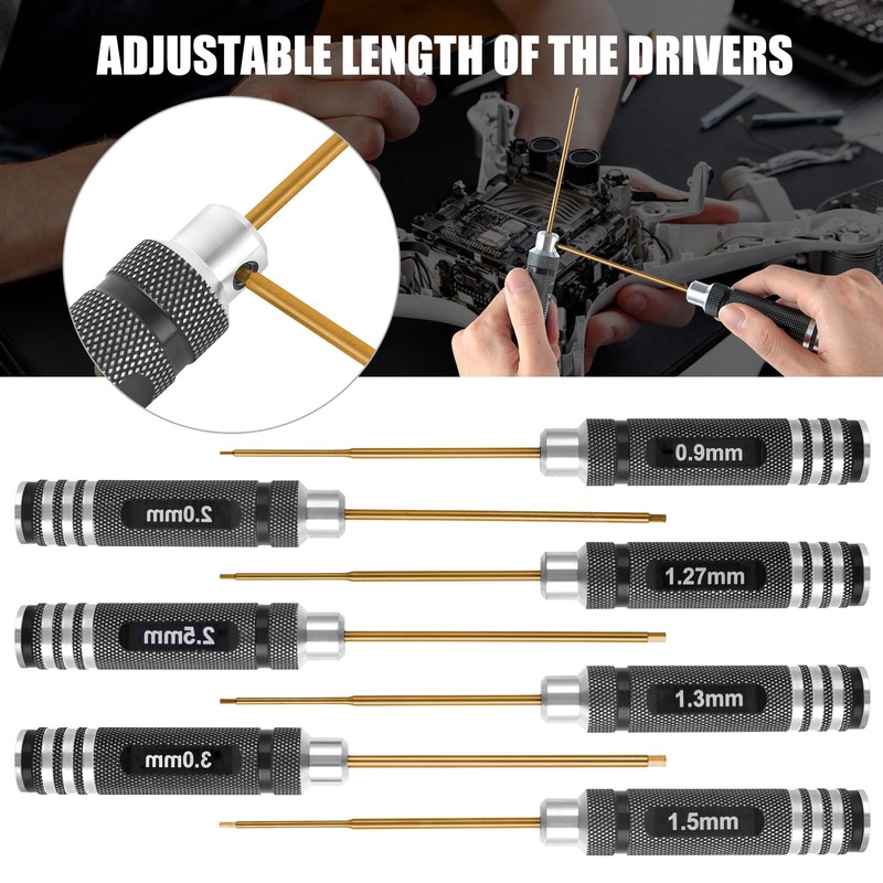 MDLHOBBY Professional RC Hex Screwdriver Set - 7PCS Precision Hexagon
