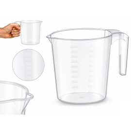 PARENCE Caraffa Graduata 1L Ergonomica – Dosatore Trasparente con Beccuccio Versatore – Forma Ottimizzata per Impugnatura e Riporre – Cucina e Pasticceria