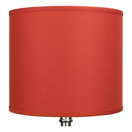 FenchelShades.com 14" Top Diameter x 14" Bottom Diameter 12" Height Cylinder Drum Lampshade USA Made (Linen Paprika)