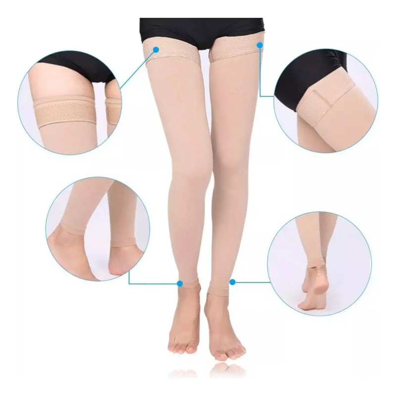 2 Pares Medias Médicas Compresión Piernas Muslos, 23-32 M