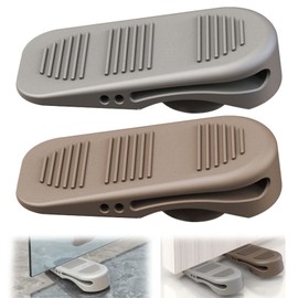 Rubber Door Stopper, Set of 2, Door Stopper, Entryway, Windproof, Good Elasticity and Abrasion Resistant, Flexible, Safe for Indoor and Office Use, Suction Cup Included, Convenient Storage (Gray,