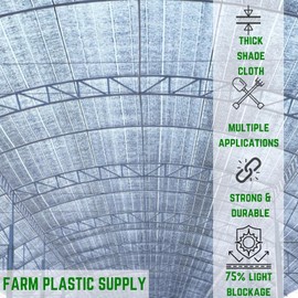 Farm Plastic Supply - Aluminet Silver Shade Cloth - 75% Reflective Aluminet Shade Cloth Garden Netting, Silver Shade Cloth, Privace Fence, Garden Fence, Privacy Barrier (7' x 20')