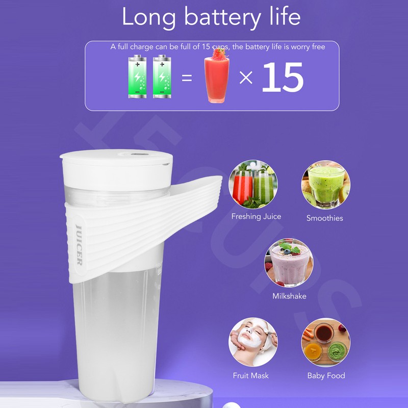 Portable Blender Waterproof USB Rechargeable Electric Fruit Mixer Shake Blender