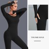 JBT Women's Long Sleeve Yoga Jumpsuits for Women Ribbed Seamless