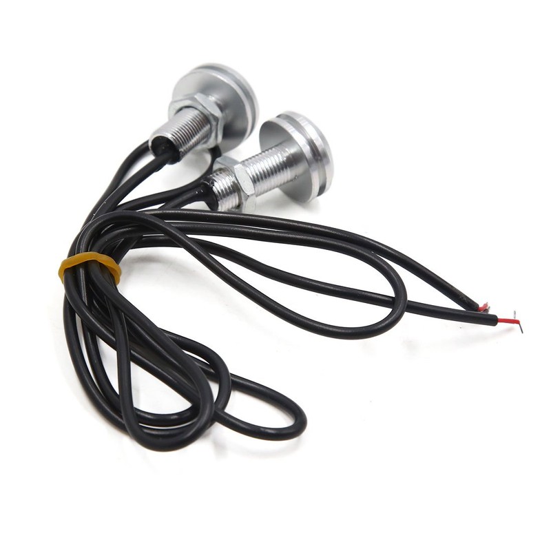 uxcell 2pcs 23mm White LED Daytime Running DRL Light Backup