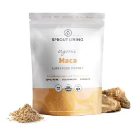 Sprout Living Raiz De Maca Gelatinizada En Polvo 1 Libra Sabor Sin Sabor                                                                              