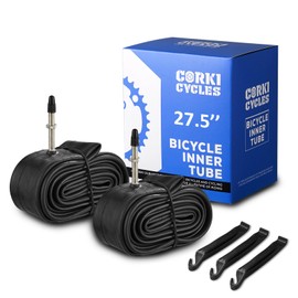 Corki Cycles 27.5 Mountain Bike Tube 27.5 x 1.75 1.9 1.95 2.0 2.1 2.125 Presta Valve 48mm, Butyl Rubber 650B Bike Inner Tube 2 Pack