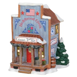 Department 56 New England Village Jim Shore Coleman's Trading Post Lit Building, 6.5 Inch, Multicolor
