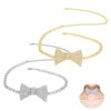 Sekonow 2 Pack Rhinestone Bow Necklace Chocker, Sparkly Diamond Bow