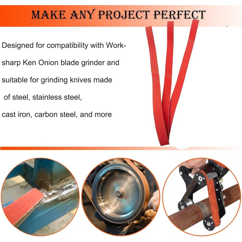 3 Pack 2 x 72 Inch 60 Grit Ceramic Sanding