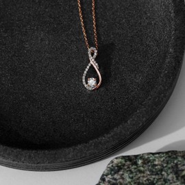 Verozi Infinity Swirl Necklace for Women, 925 Sterling Silver, Cubic Zirconia AAAAA Pendant Necklaces, Fine Jewelry Gifts for Women, 18'' Chain