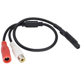HCFeng CCTV Microphone Audio Cable Pickup Device Mic Outdoor CCTV RCA Surveillance Mic DVR High Sensitive Preamp Amplified Pickup Device Mic External Camera Sound for Monitoring Equipment[2plug]