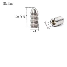 M4 × 10mm Stainless Steel Inner Hexagon Ball Head Set Screw Hexagon Spring Ball Point Drive Screw, Pack of 10