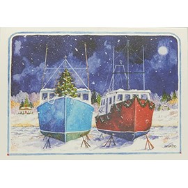 Onion Hill Designs Holidays in the Marina, Nautical Christmas Cards, Box of 10
