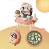 Kids Pretend Play Beauty Vanity Set with Bear Backpack, 2-in-1