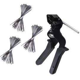 CNCYEAH Stainless Steel Cable Tie Gun 1 Piece Zip Ties 200PCS 4.6 Inch 300mm 100PCS 4.6 Inch 200mm Metal Cable Zip Ties 304 Stainless Steel Cable Zip Ties Self-Locking Steel Exhaust Wrap Wire Ties