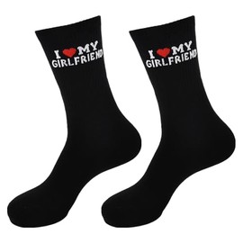 I Love My Girlfriend Socks Valentineds Day Gifts for Boyfriend from Girlfriend Funny Couple Presents for Men Anniversary Birthday Present for Him Boyfriend Socks