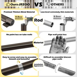 Bronze Curtain Rods 66 to 120 Inches(5.5-10 Feet),5/8 inch Splicing Drapery Rods,Small Curtain Rods Set,Size: 36''-120'',Bronze