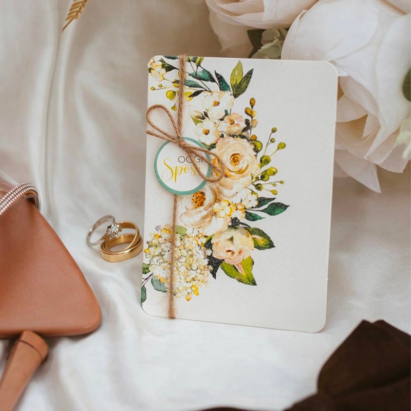 LINA OFFICINE GRAFICHE CREATIVE Biglietto Auguri Matrimonio, Stile Elegante, con