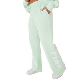 Victoria's Secret Women's PINK Logo Heritage Sweatpants, Light Green, XL