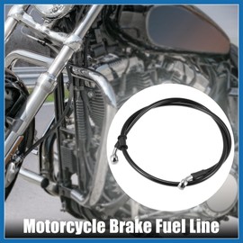 A ABSOPRO 100cm 39.37" Motorcycle Braided Brake Clutch Oil Hoses Pipe Black Durable Material Item Replacement