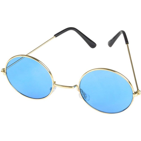Rhode Island Novelty Round Color Lens Sunglasses 1 Pair of Blue Glasses