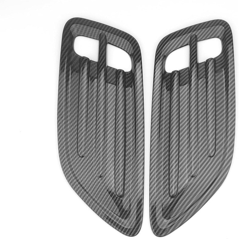 2PCS ABS Carbon Fiber Pattern Hood Vent Trim Covers Compatible