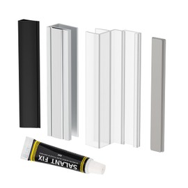 U Channel Door Frame with Metal Strike for 1/8" 5/32" 3/16" and 1/4" Thick Swing Glass Shower Doors, U Channel Door Frame with Clear Polycarbonate and Magnet for 3/8" Frame and Frameless Shower Door