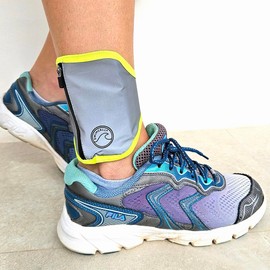 Swimcell Reflective Wrist/Ankle Wallet with Zip Pouch - Hi Vis Reflective Running Gear - Running Wrist/Ankle Pouch for Keys, Cards - Sweatproof Key Holder - Light Activated Reflective Armband
