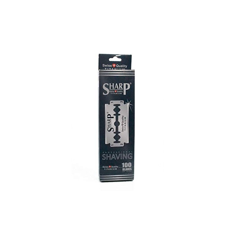 Sharp Titanium Double Edge Razor Blades for Men, Pack of
