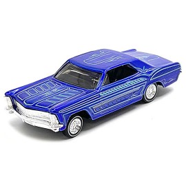 Maisto Design Series 1/64 Diecast Model Car 1965 Buick Riviera Candy Blue with Graphics 'Lowriders' DCD by Maisto