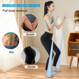 Phieeseriy Resistance Bands Sets of 6, 1.8m/5.9ft & 2m/6.5ft Exercise Bands, Workout Resistance Bands Set for Women Men, 3 Different Levels Elastic Stretch Bands for Training/Yoga/Gym/Fitness