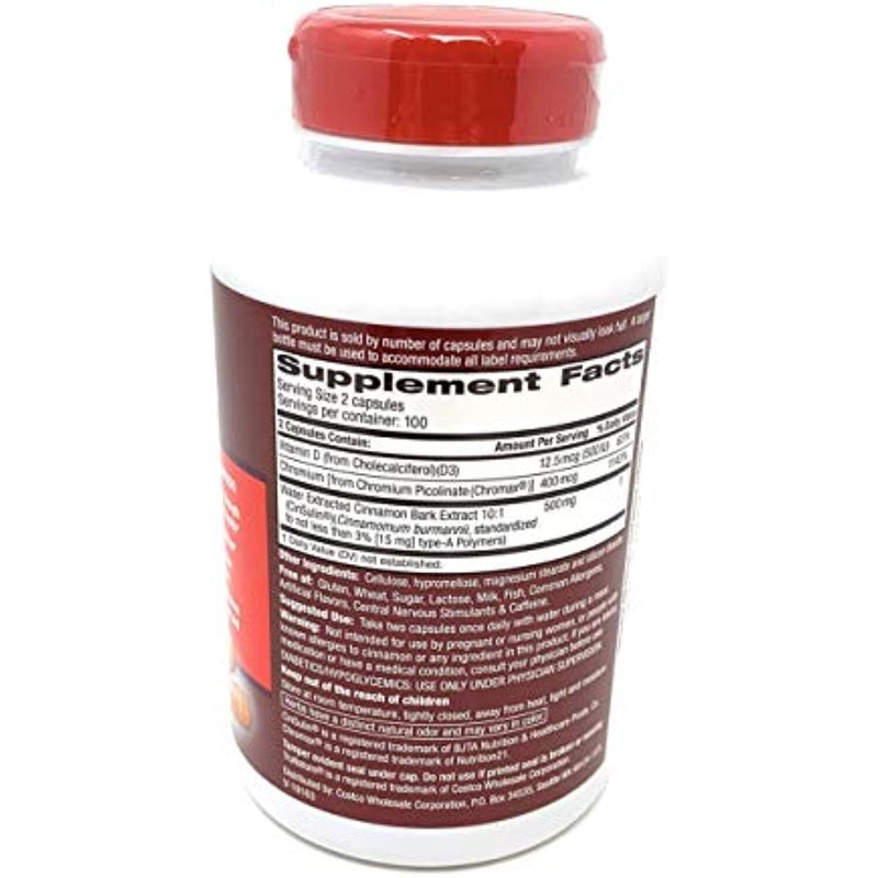 TruNature Advanced Strength Cinsulin Cinnamon, Chromium Picolinate, Vitamin D3 C
