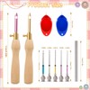 JSRQT 10Pcs Punch Needles Kit with Wooden Handles,Adjustable Punch Needle
