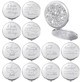 Thyle 12 Espejos Compactos Cristianos de Regalo para Mujeres Espejo Compacto para Maquillaje de Mano con Versículo Bíblico Regalo Inspirador para Baut