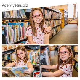 DUCO anteojos de bloqueo de luz azul para niños, antirreflectantes, anteojos de computadora, marco para niños y niñas de 5 a 10 años (marco rojo rosa verde templo)
