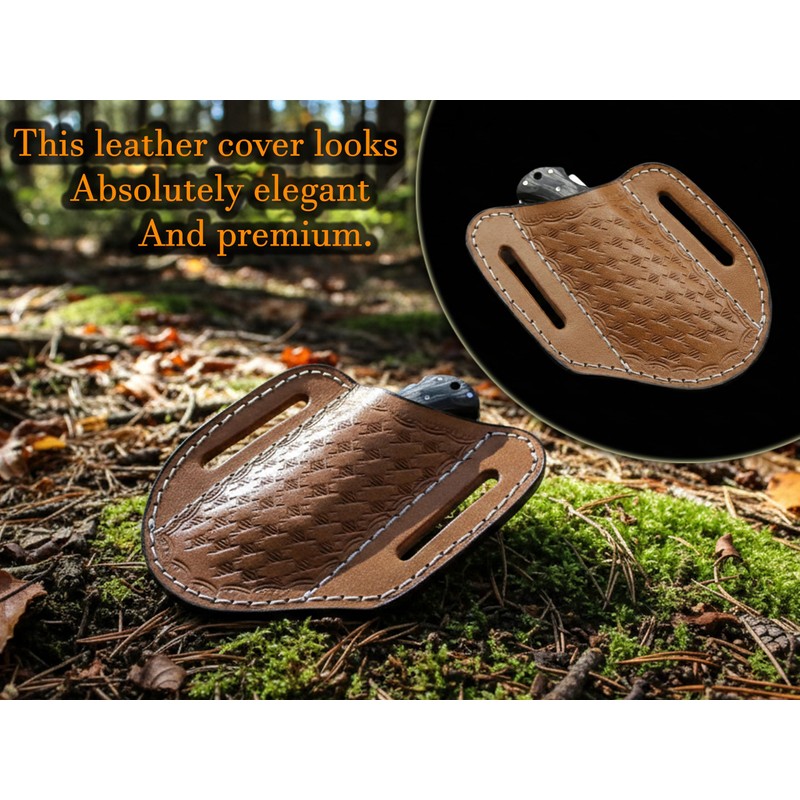 STIFF HIDES Handmade Leather Knife Sheath for Belt– Compact EDC