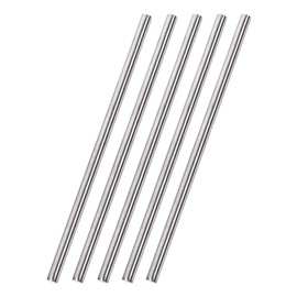 sourcing map 5 Pieces 304 Stainless Steel Solid Round Rods Round Bars Stainless Steel Rods for DIY Crafts - 6 mm x 250 mm