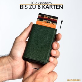 GUGGIARI® Credit Card Holder - Card Holder with Coin Compartment / Card Holder with Magnetic Closure - Aluminium RFID Card Holder - Mini Wallet Men - Thin Wallet for Men, Forest, Minimalist