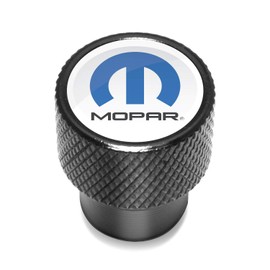 iPick Image for Mopar in White on Black Aluminum Tire Valve Stem Caps