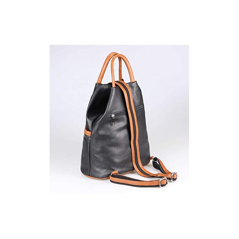 ITALYSHOP24.COM OBC Women's Backpack Shoulder Bag Leather Look Daypack Backpack