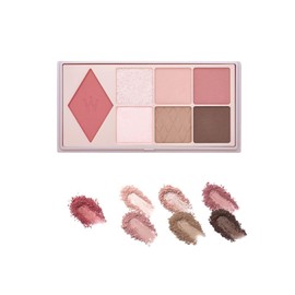 Wonjungyo W Daily Mood Up Palette Eye Shadow Pink (04 Cryrose) 0.3 oz (8 g) Glitter Matte